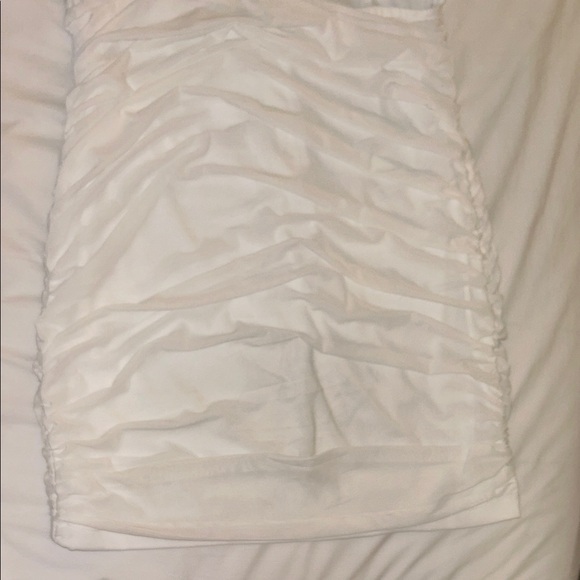 Princess Polly White Ruched Mesh cutout Dress - Picture 3 of 6